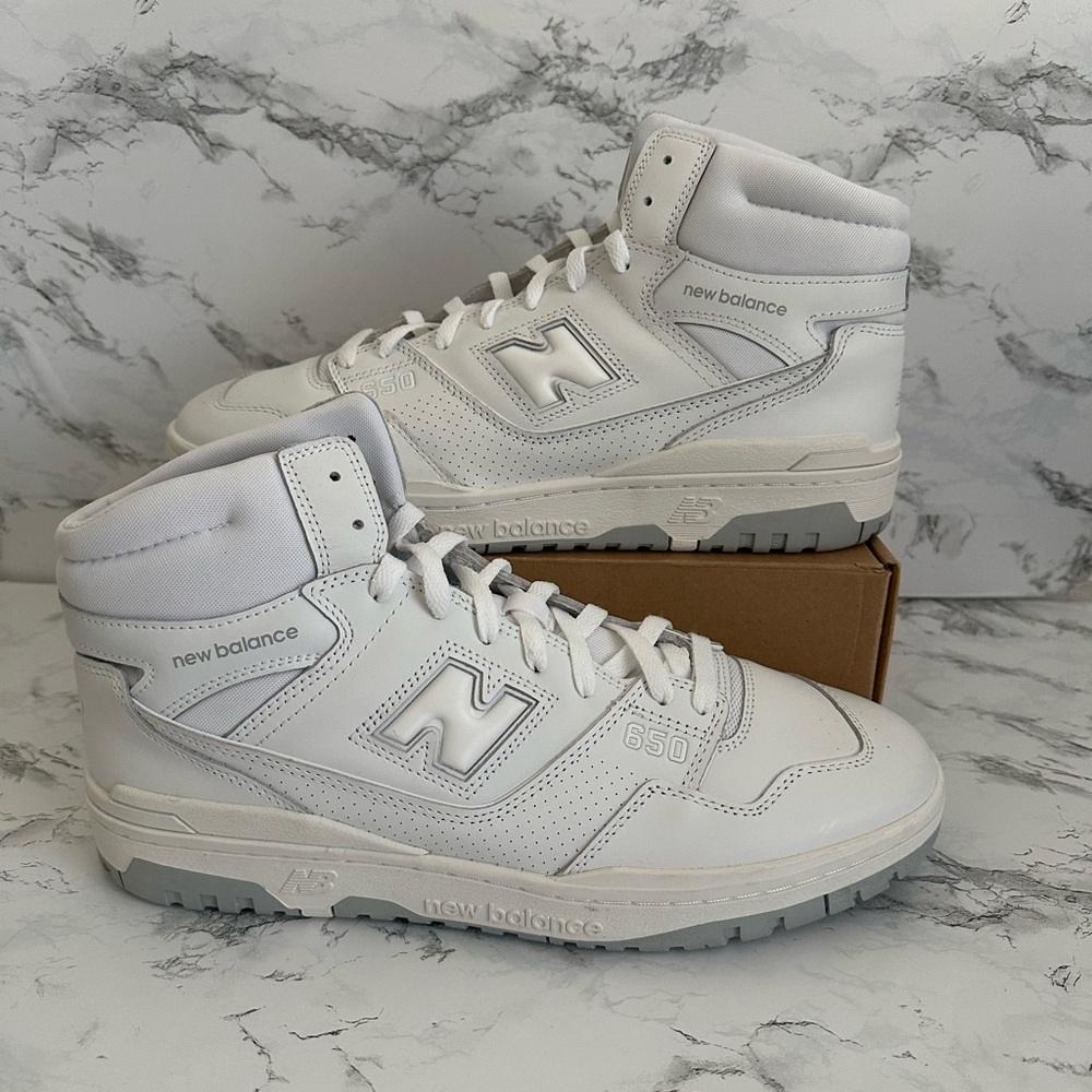New Balance 650R High Triple White Athletic Casual Shoes Sneakers Men’s Size 13
